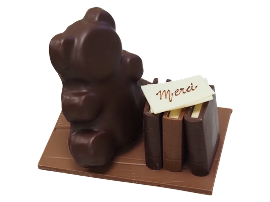Merci maitresse  (Ourson guimauve nature chocolat noir) - Photo 1