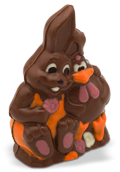 Lapin et poule  (Chocolat Noir) - Photo 2