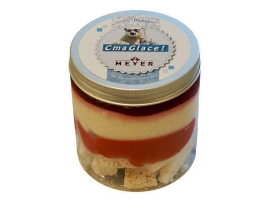 Verrine glacée vacherin vanille framboise